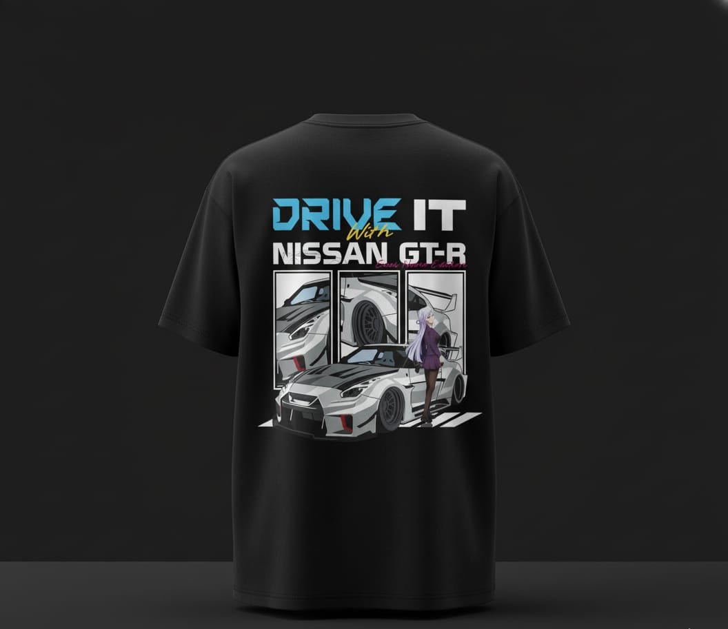 Nissan GT-R Drive It Oversized Graphic Tee