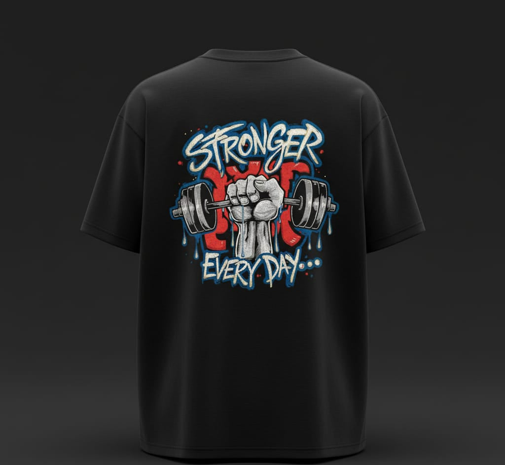 Stronger Every Day Oversized Gym Tee