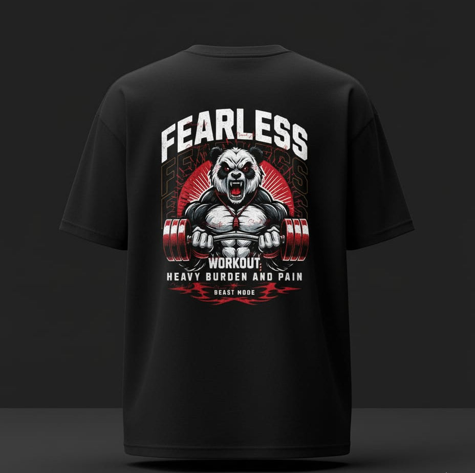 Fearless Beast Mode Oversized Gym Tee