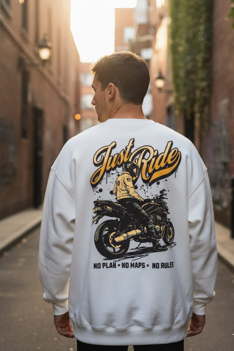 JUST RIDE Unisex Oversized Sweatshirt